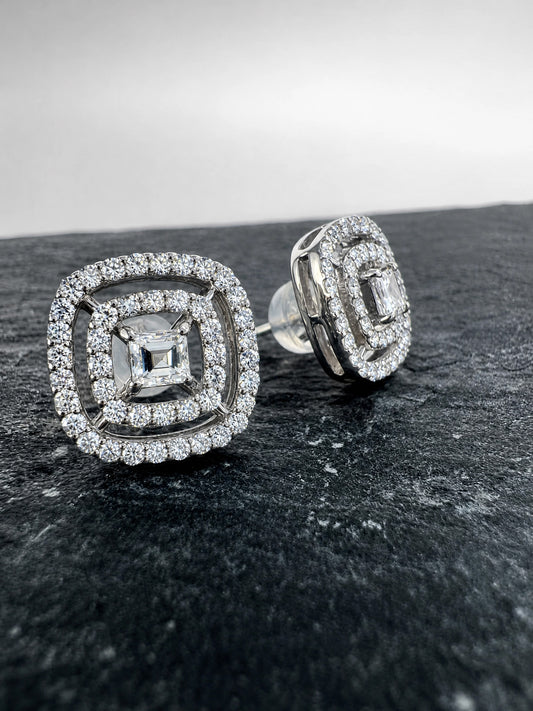 Diamond Pavé Cushion Earrings
