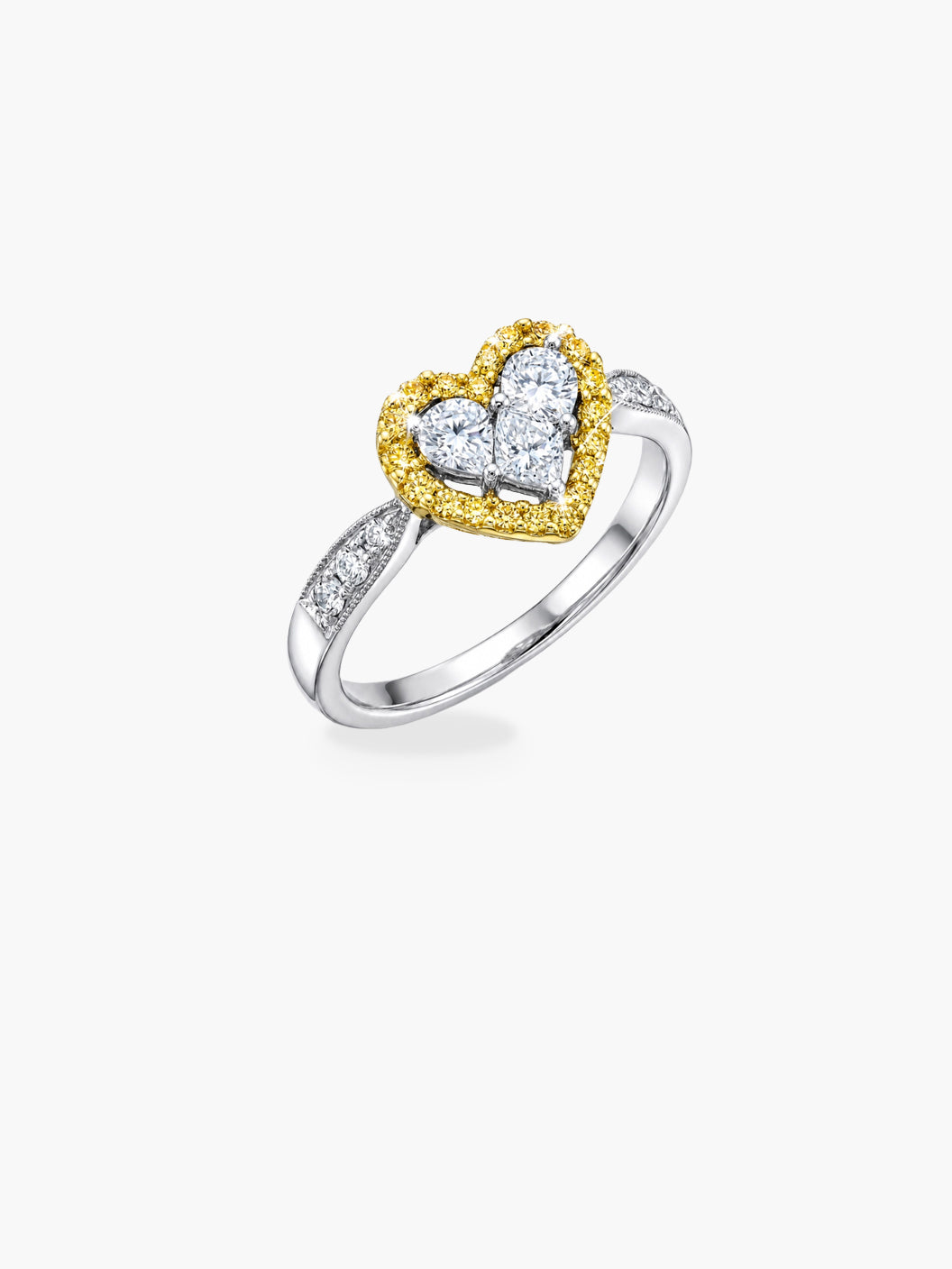 Diamond & Sapphire Pavé Heart Ring