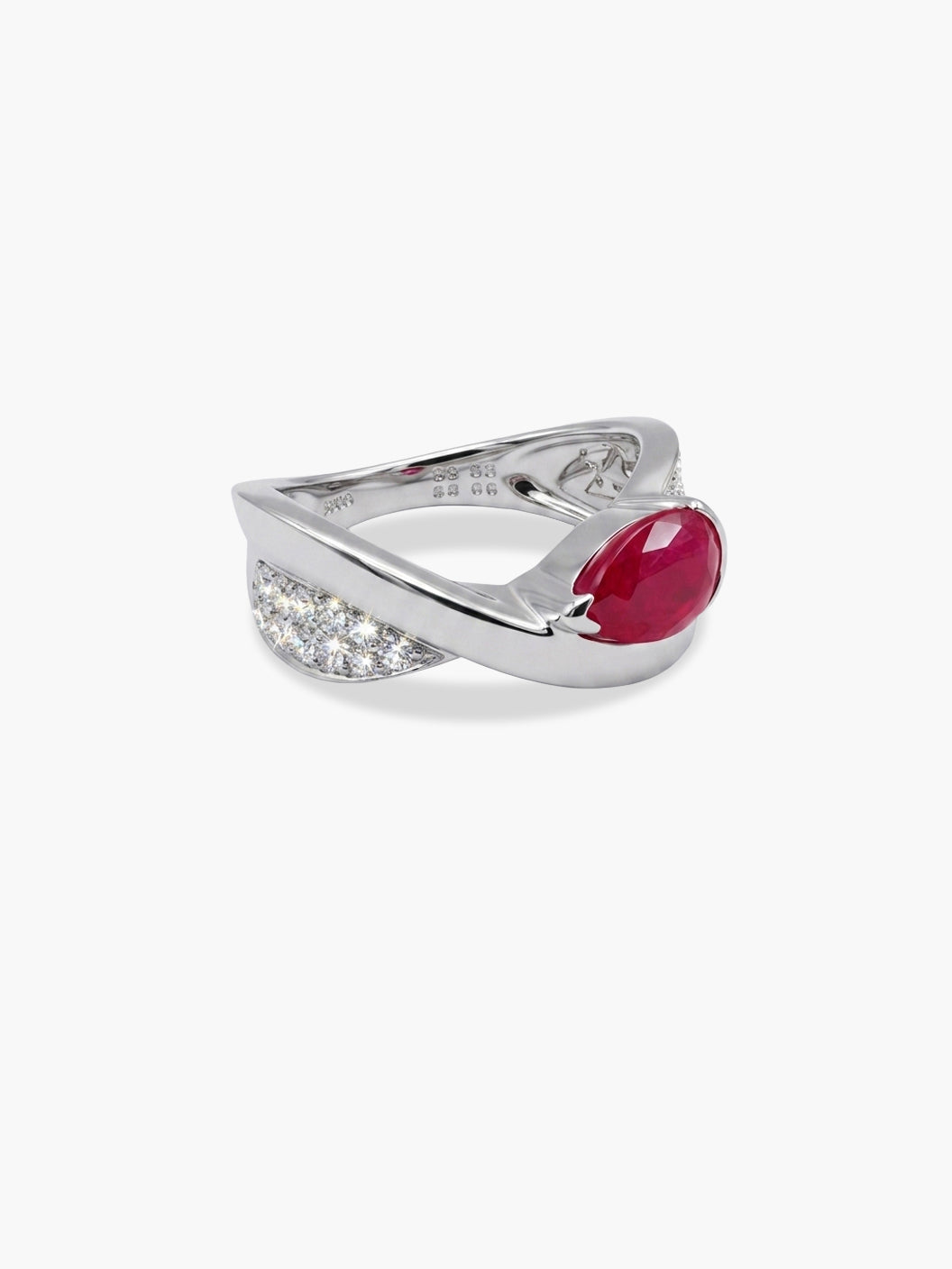 Ruby & Diamond Pavé Pear Ring