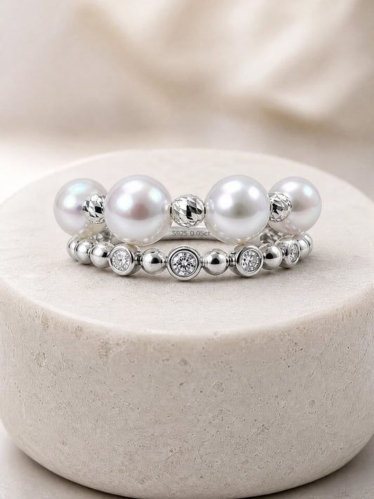 Pearl Bezel Ring