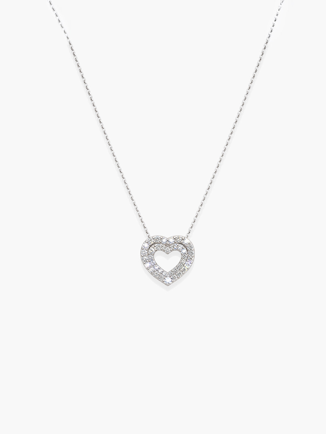 Diamond Pavé Open Heart Necklace