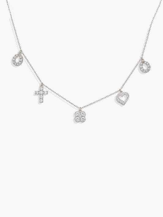 Diamond Pavé Open Heart Necklace