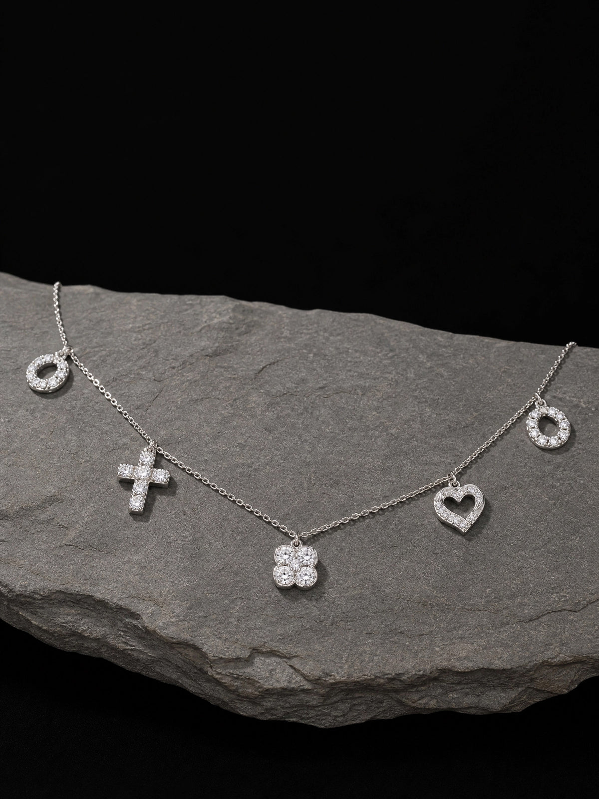 Diamond Pavé Open Heart Necklace