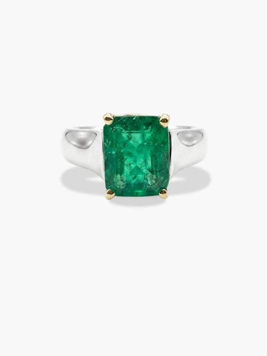 Emerald Cushion Ring