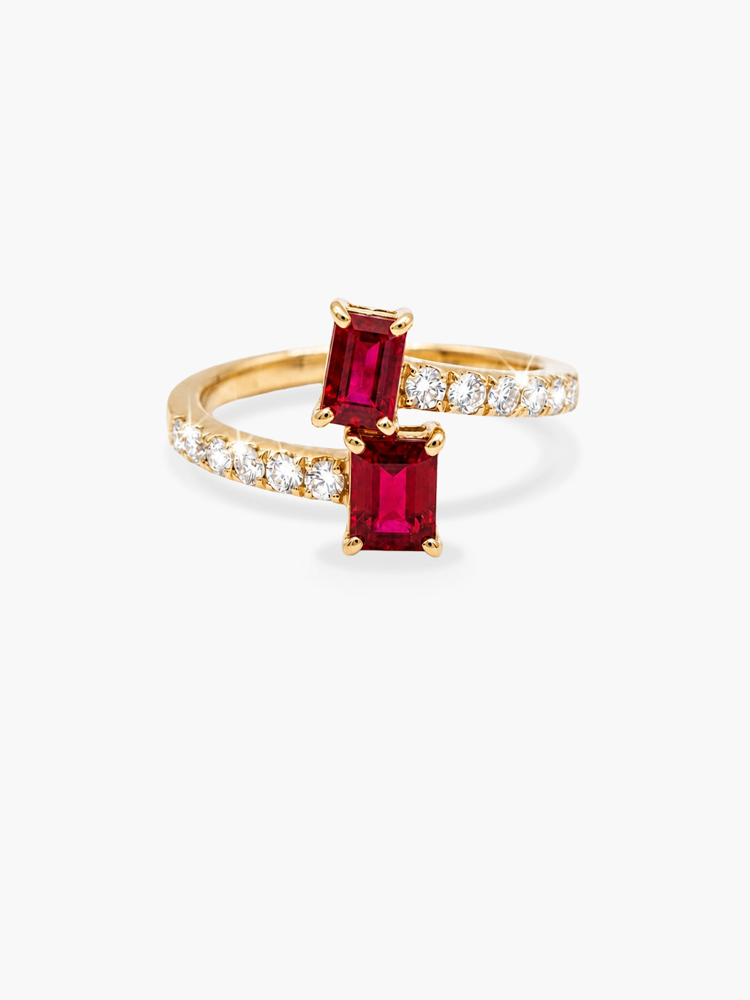 Ruby & Diamond Prong Ring
