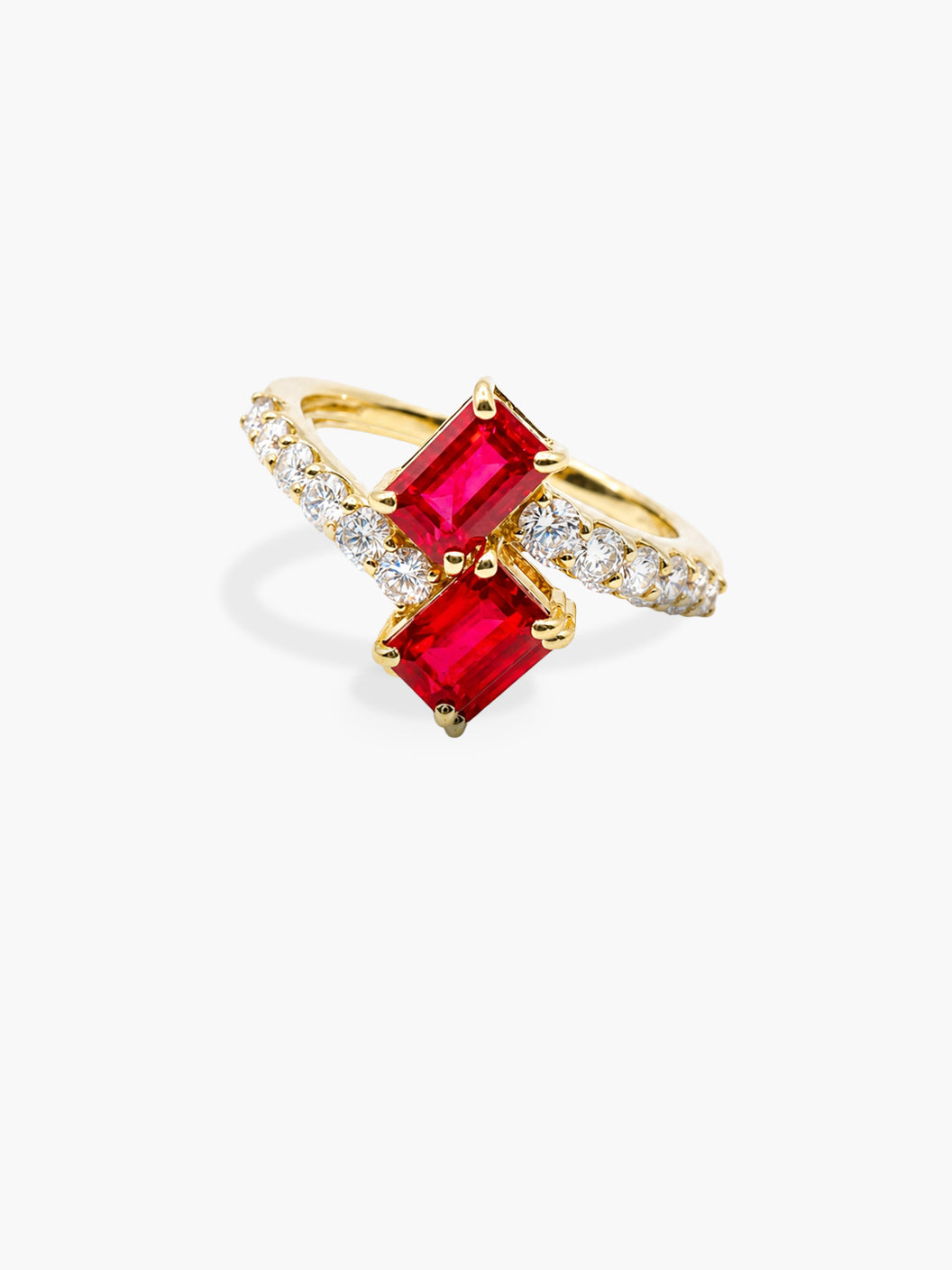 Ruby & Diamond Prong Ring