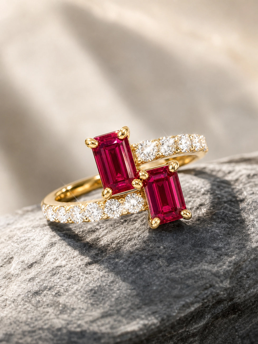 Ruby & Diamond Prong Ring
