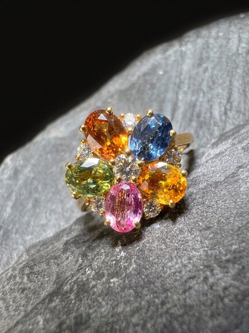 Sapphire & Diamond Oval Ring