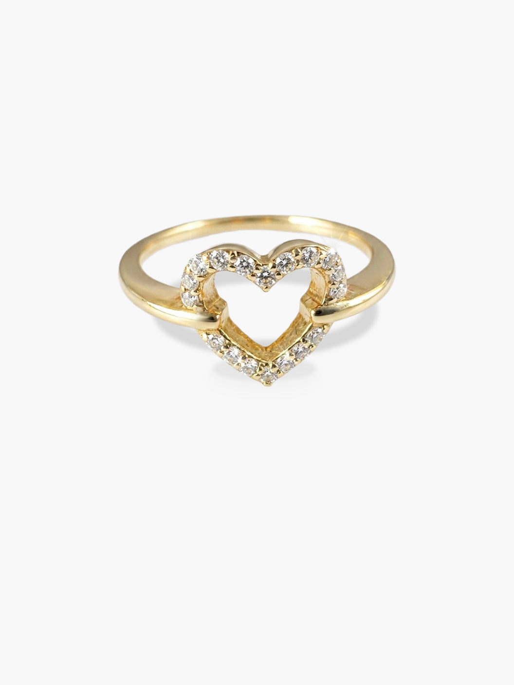 Diamond Pavé Open Heart Ring