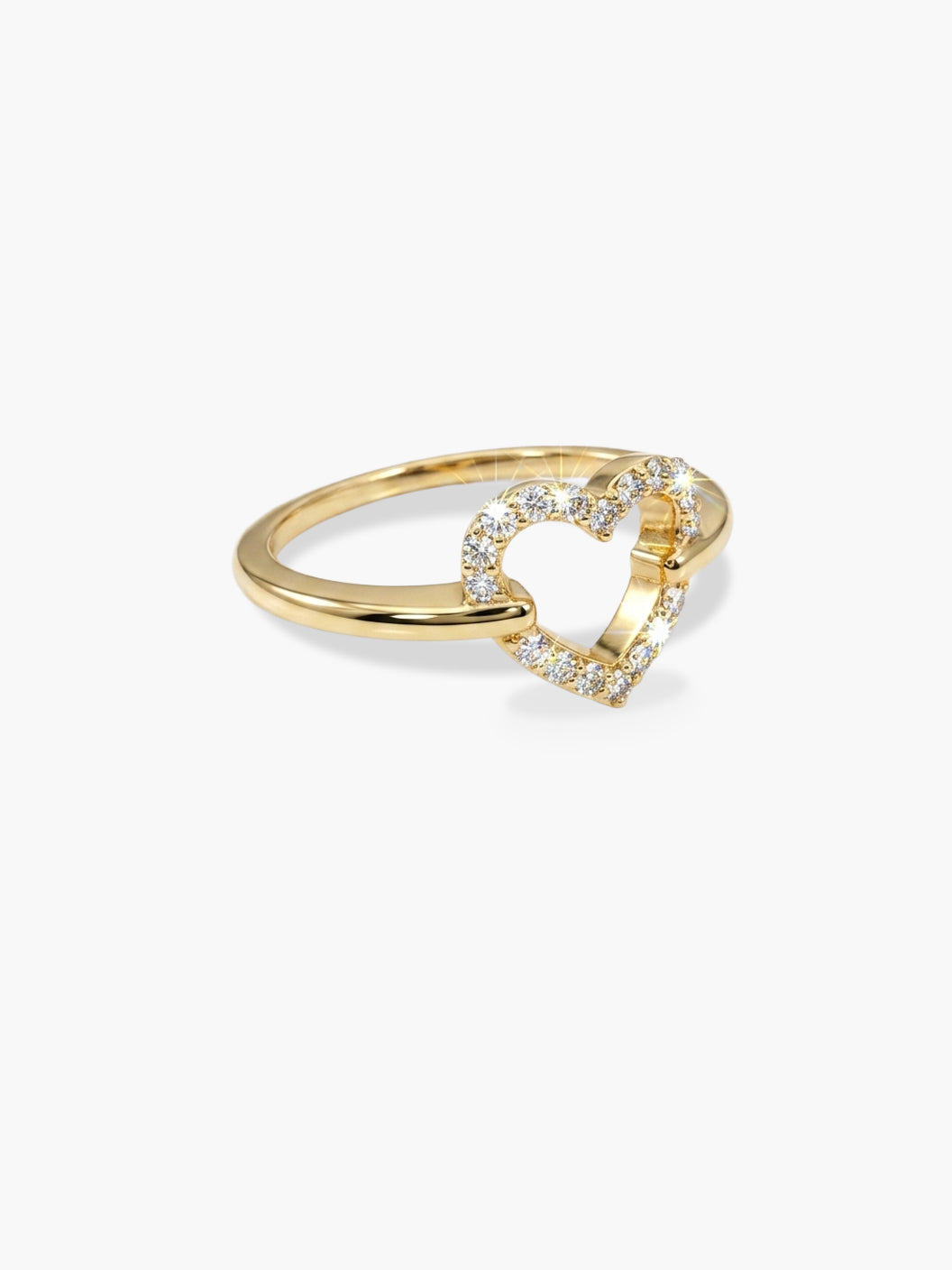 Diamond Pavé Open Heart Ring