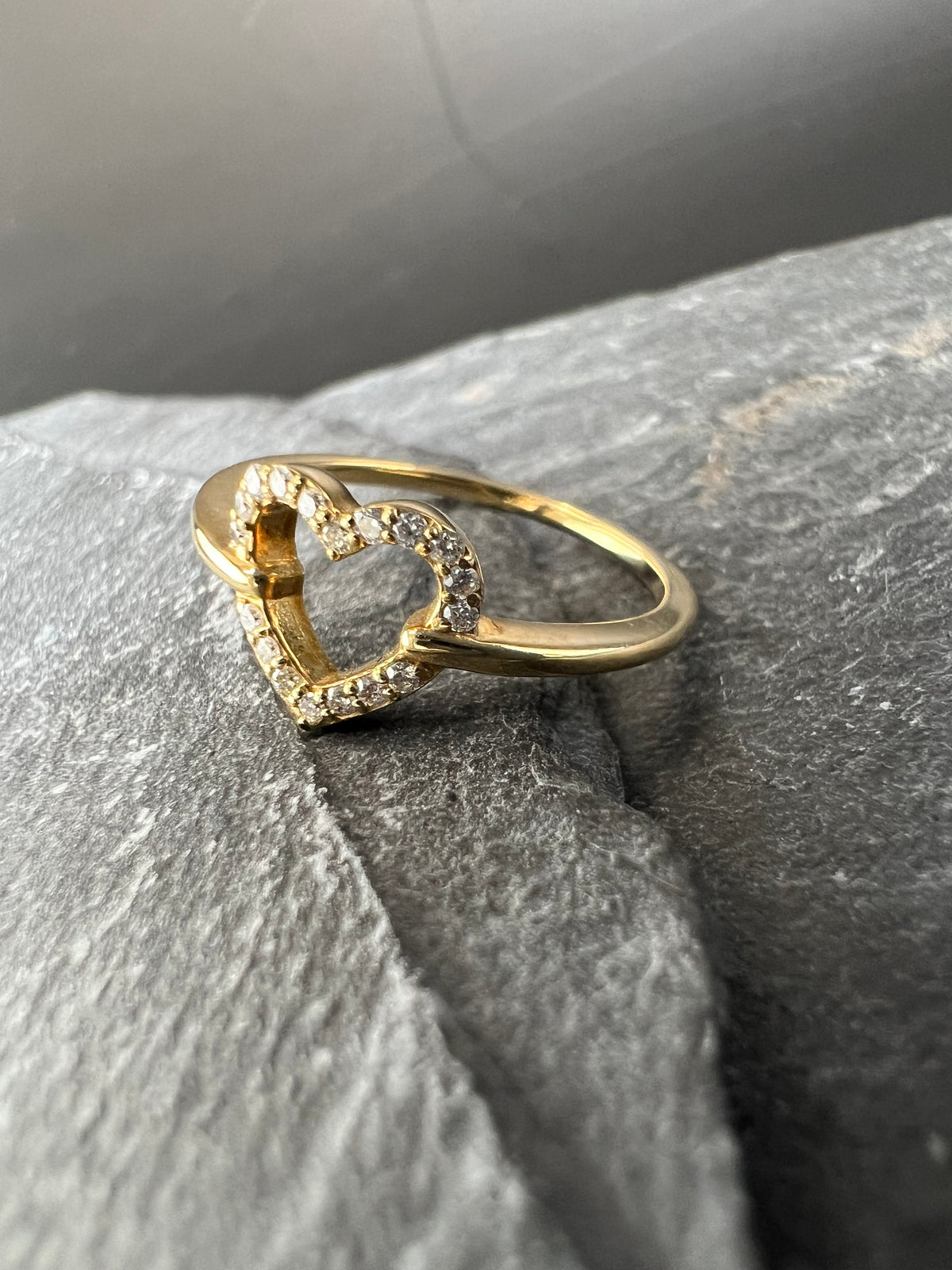 Diamond Pavé Open Heart Ring