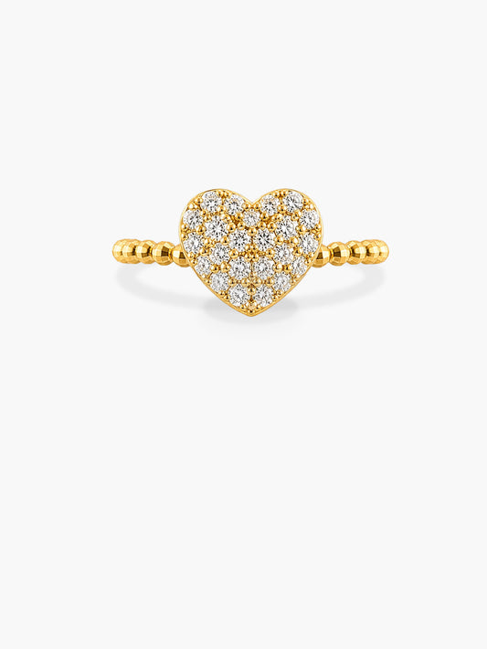 Diamond & Pearl Pavé Heart Ring