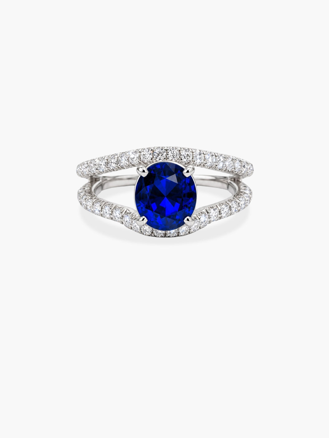 Sapphire & Diamond Pavé Oval Ring